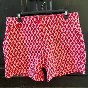 Crown & Ivy Red and White Bermuda Shorts